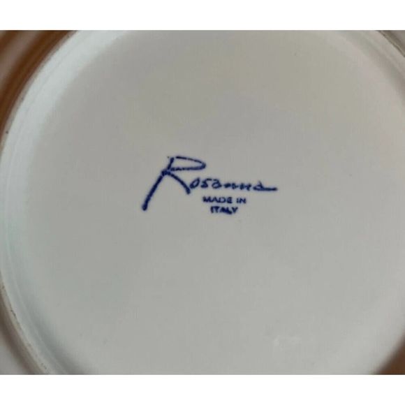 Rosanna Chateau Haut Bages & Lafaurie-Peyraguey 8 Plate Set 7” Italy Gold Rim - Picture 8 of 14